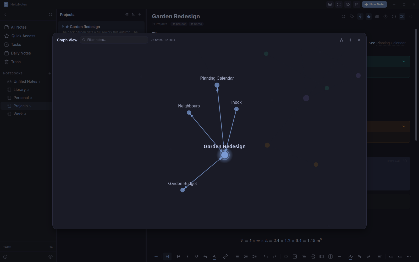 Graph view of linked notes